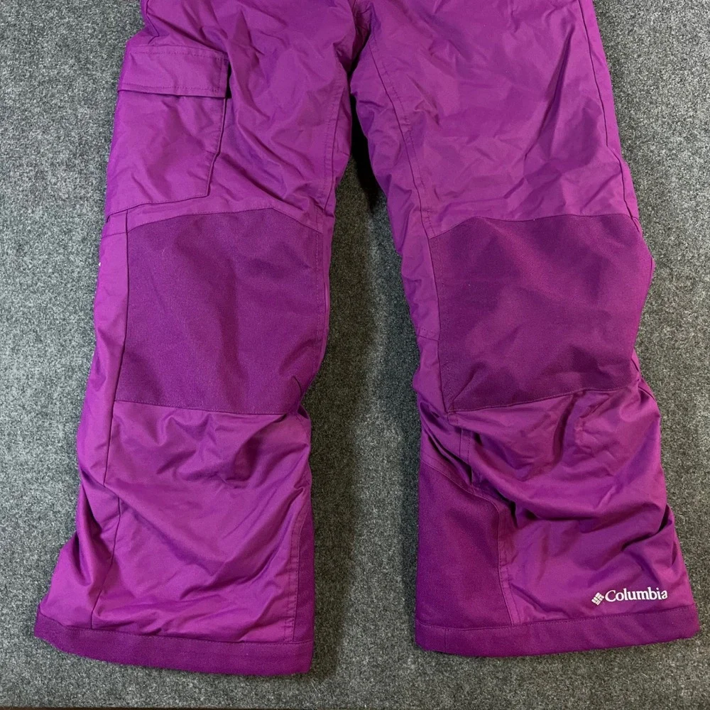 Columbia Kids Bugaboo II Snow Pants Purple Omni-Heat Insulated Size M 10/12